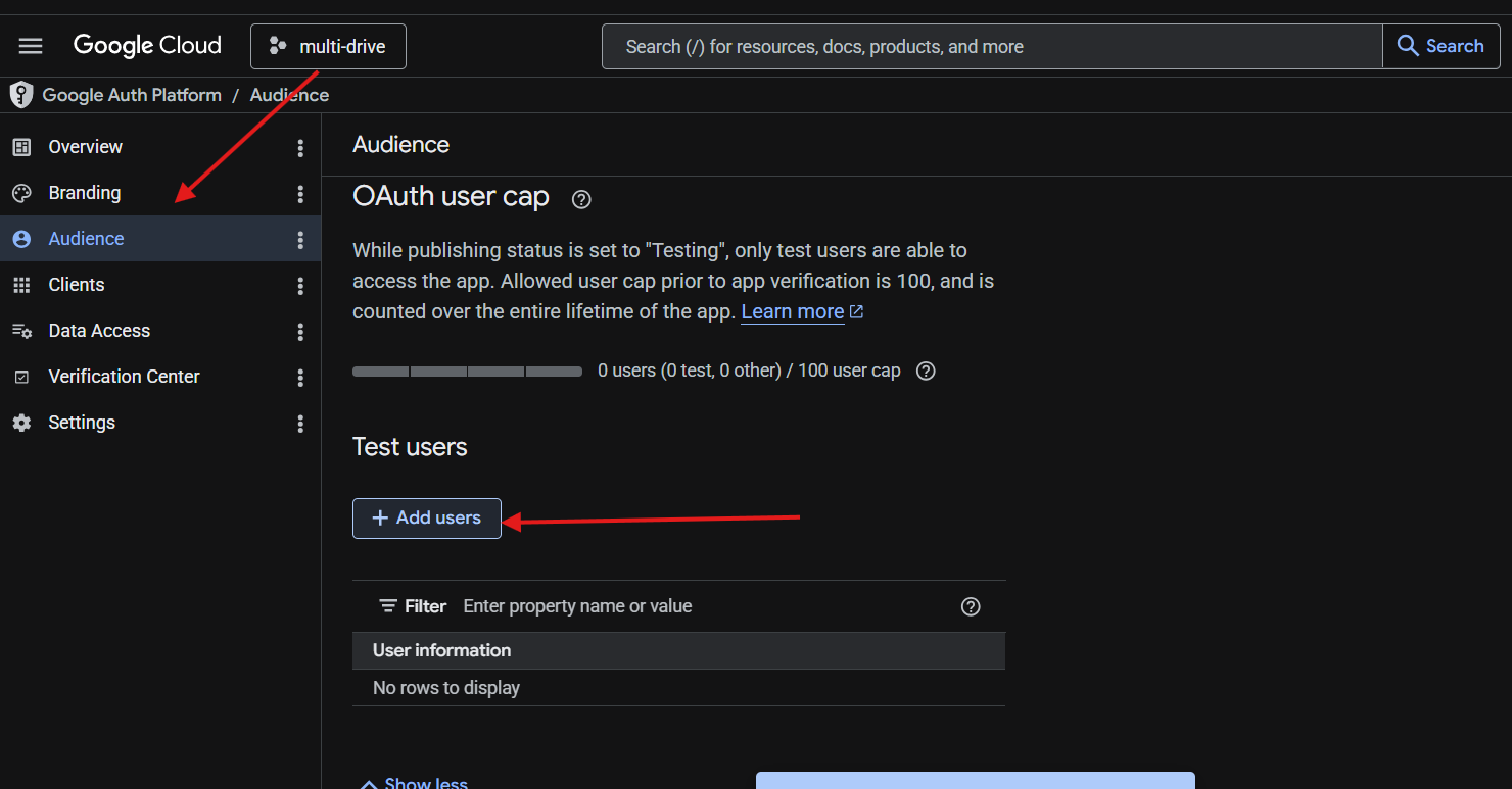 Add test users for your app